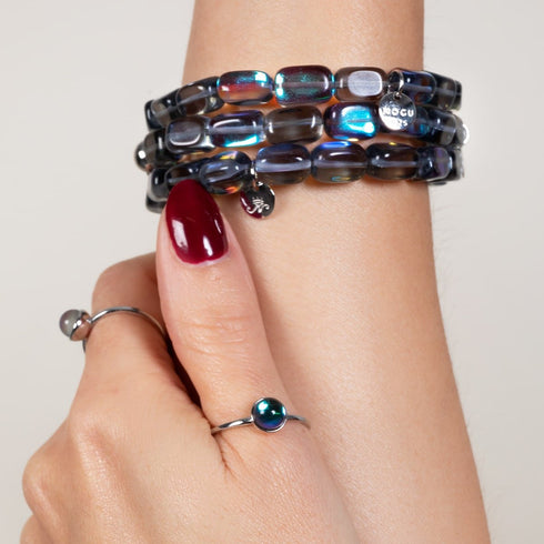 Milchstraße | 925 Sterling Silber | Galaxie Glasring